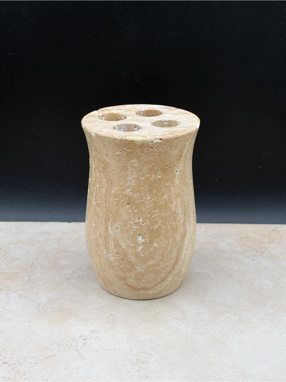 Roselli Trading Co Champagne Marble Tooth Brush Holder Roman Spa / Flower Frog